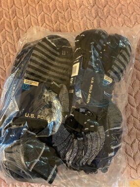 U.S. Polo Assn. Black and Gray Men's No-Show Sock Pack